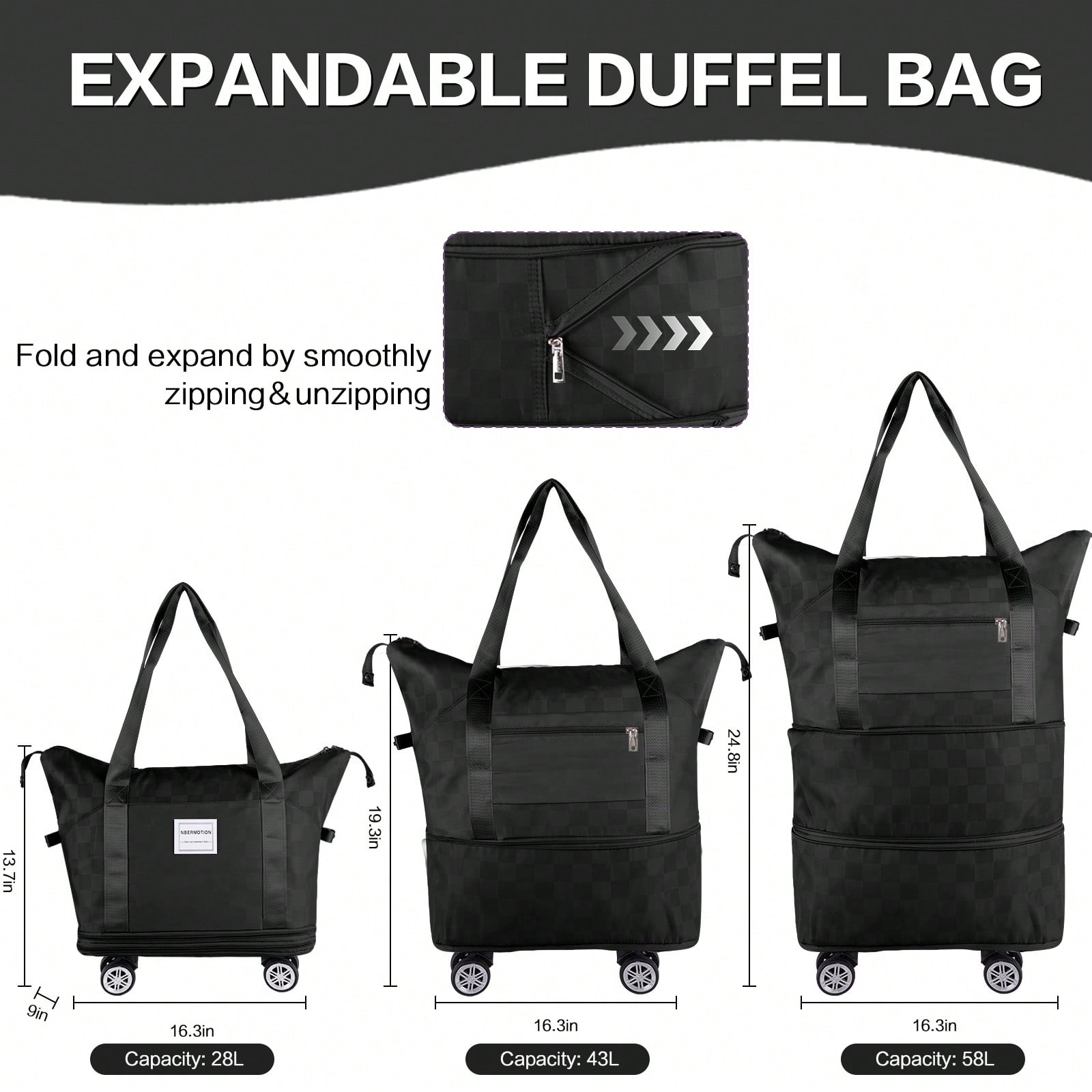 Expandable Rolling Duffle Bag  - огляд і ціна Foldable Rolling Luggage Bag